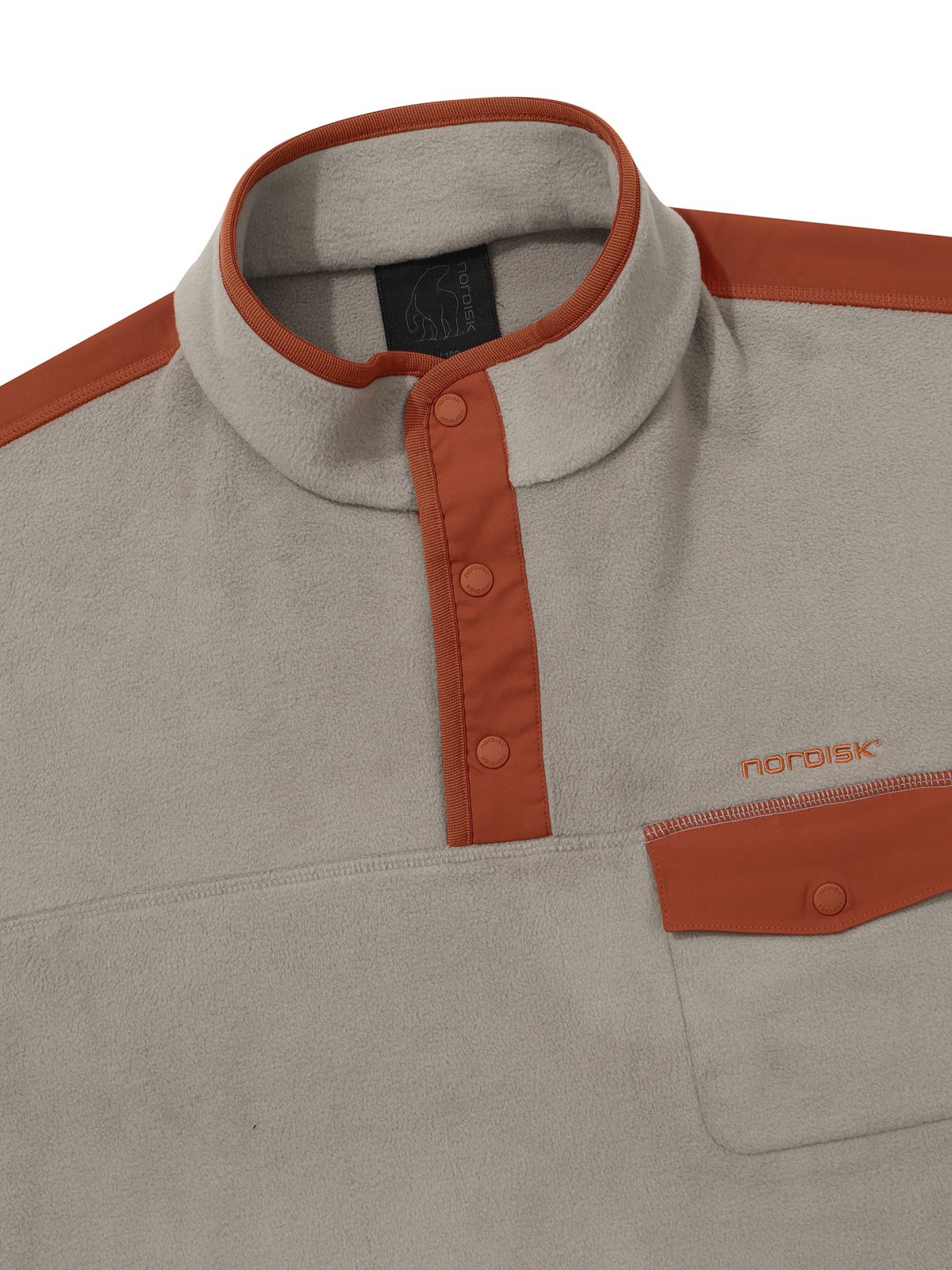 노르디스크(NORDISK) 폴라텍 플리스 버튼넥 티셔츠 - M_Light Grey OMW26275C2
