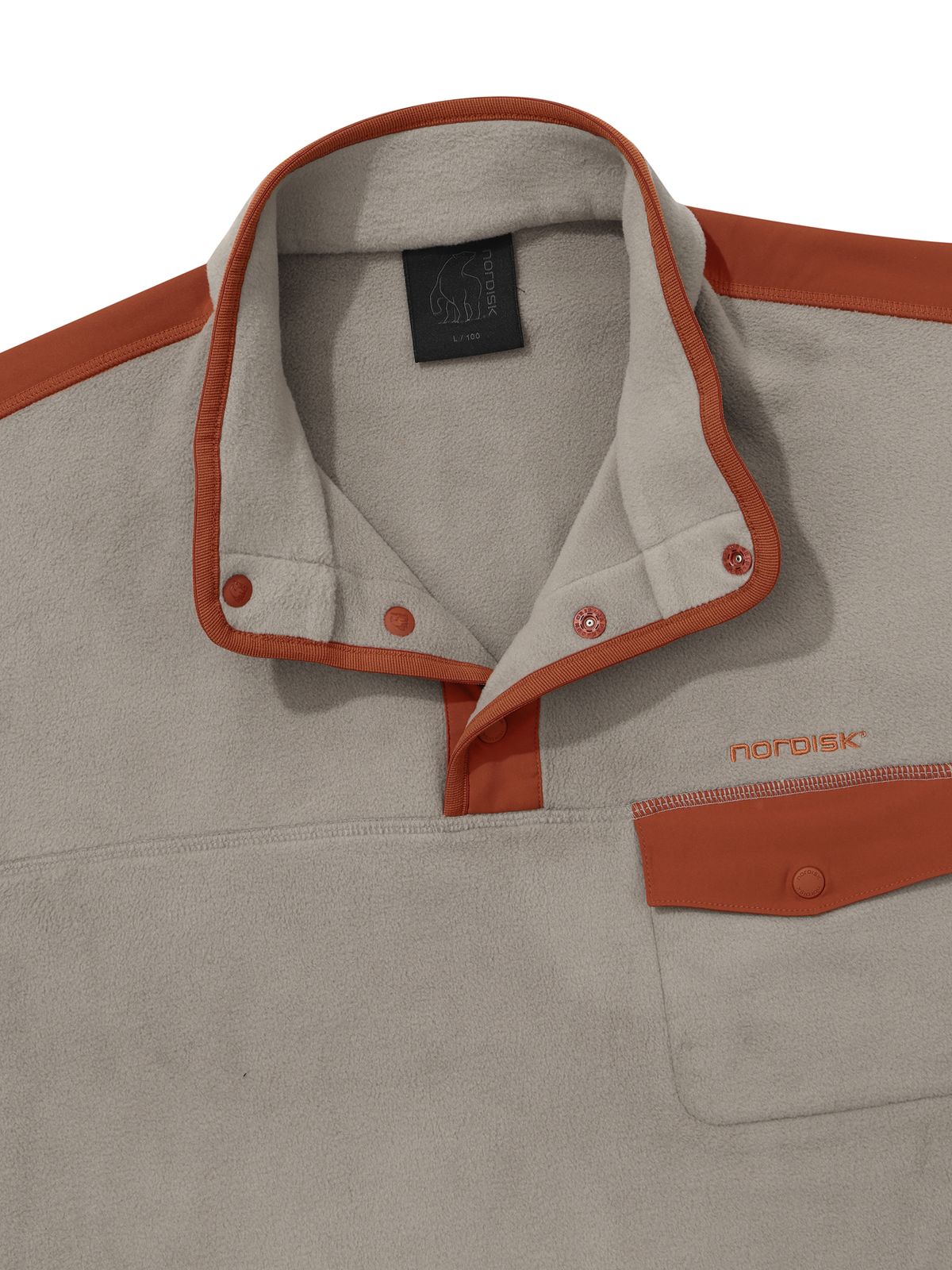 노르디스크(NORDISK) 폴라텍 플리스 버튼넥 티셔츠 - M_Light Grey OMW26275C2