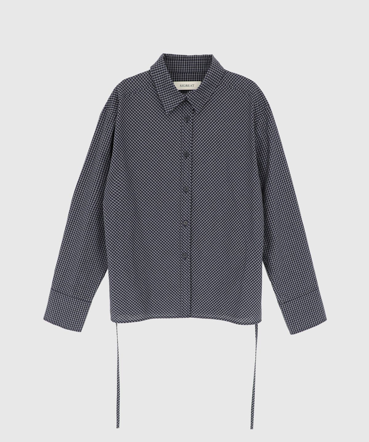 시그레이트(SIGREAT) BIAS CHECK STRAP SHIRT_NAVY