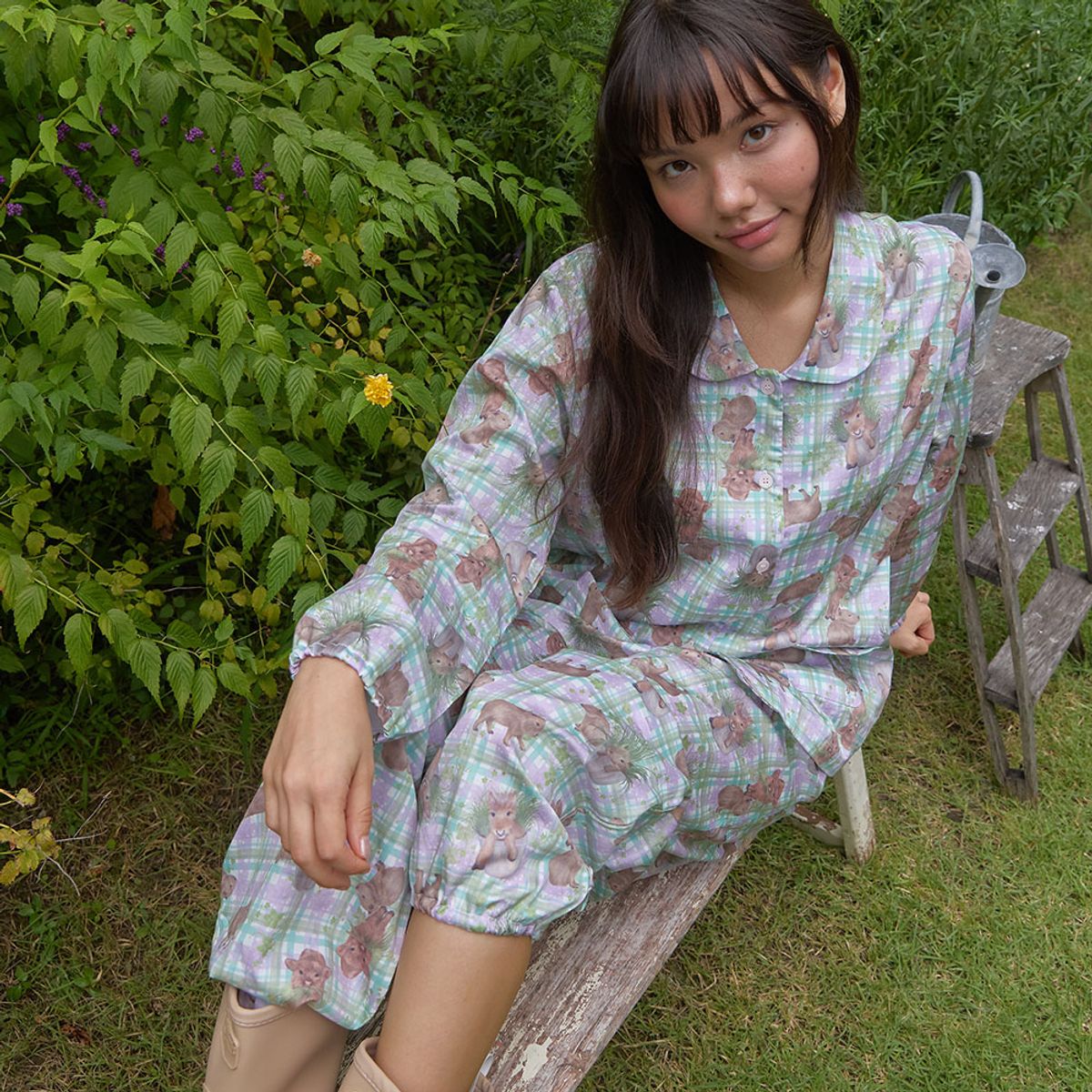 뮤즈무드(MUSEMOOD) [소프트조거/코튼] Capybara Farm Pajama 잠옷