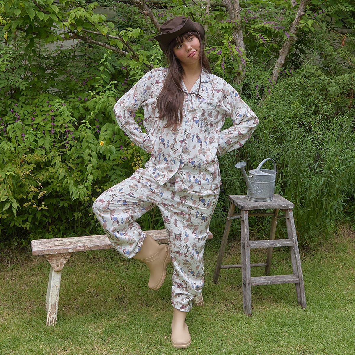 뮤즈무드(MUSEMOOD) [파이핑/면모달] Western Pajama 잠옷