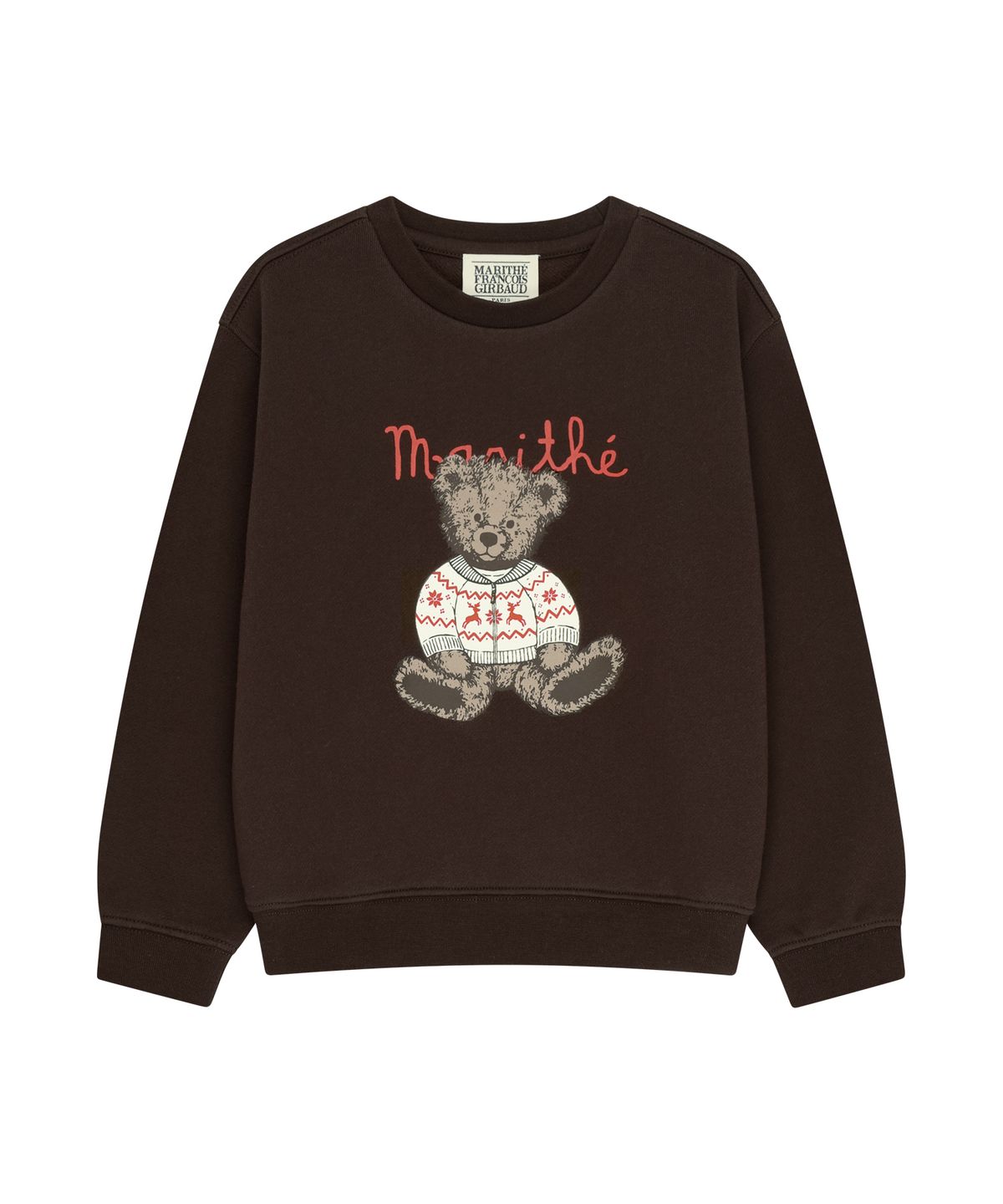 마리떼 키즈(MARITHÉ KIDS) KIDS NORDIC BEAR SWEATSHIRT (BRUSHED) brown
