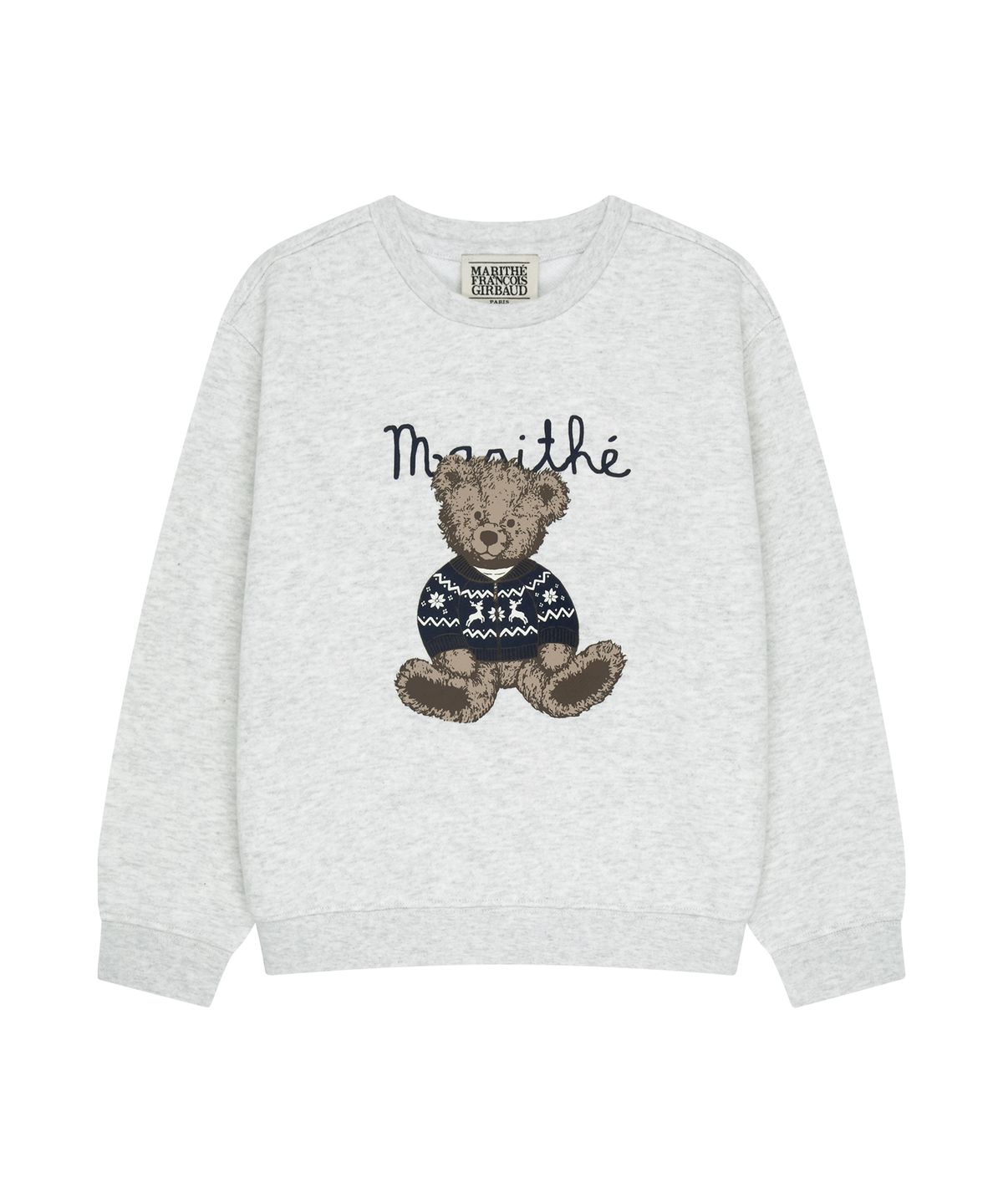 마리떼 키즈(MARITHÉ KIDS) KIDS NORDIC BEAR SWEATSHIRT (BRUSHED) light heather gray