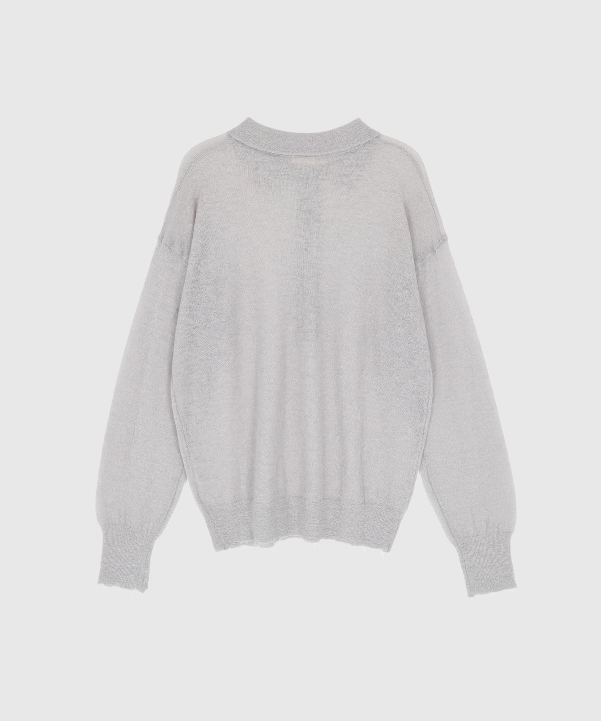 시그레이트(SIGREAT) ALPACA SHEER COLLAR KNIT_GREY