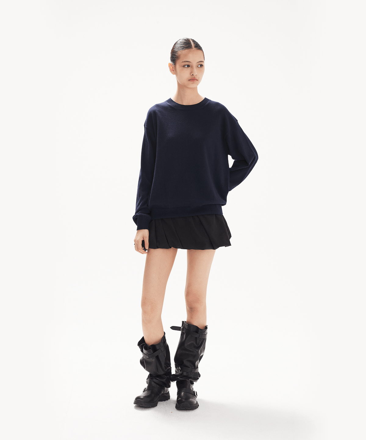 레인지(RANGE) 덤플링 미니 스커트 (블랙)