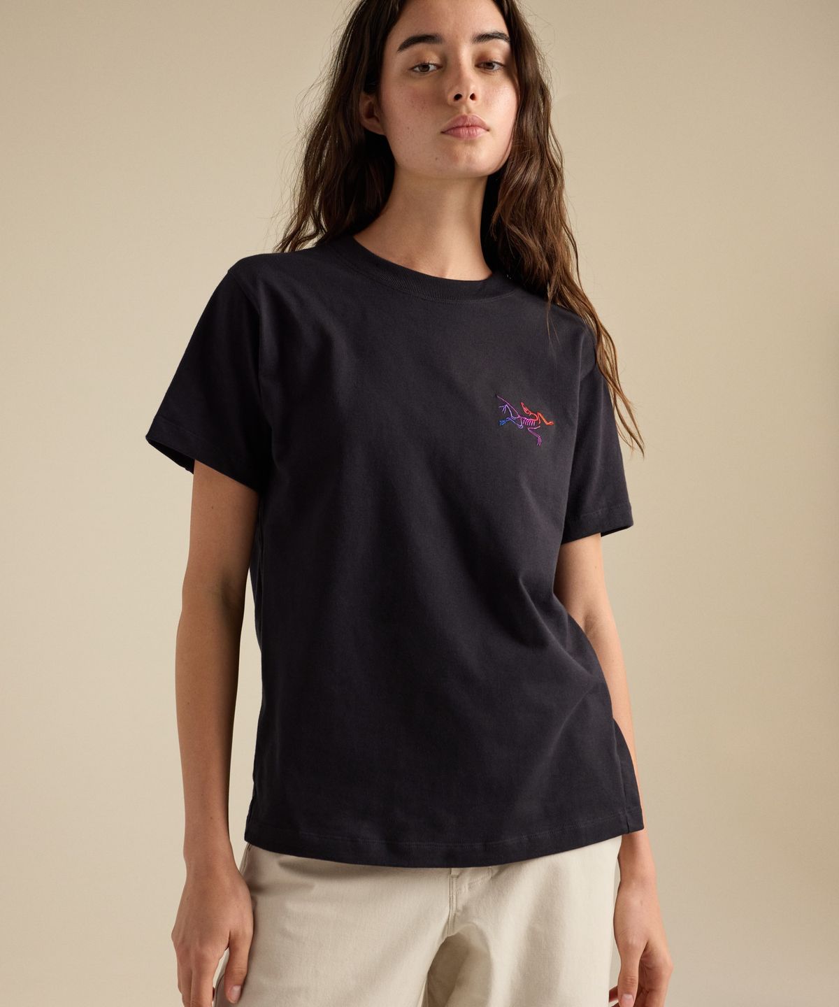 아크테릭스(ARCTERYX) 크래그 코튼 리틀 버드 크루 SS 여성 - BLACK/MULTI / ATQFW08468
