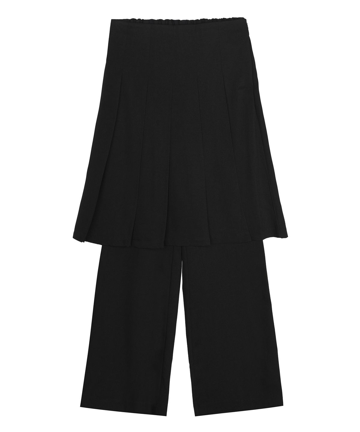 닉앤니콜(NICK&NICOLE) PLEATED LAYERED SKIRT PANTS_BLACK