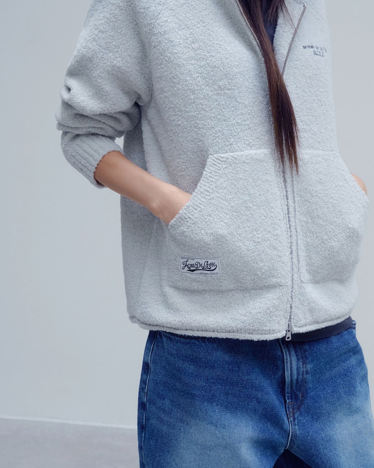 아크메드라비(ACME DE LA VIE) CLASSIC KNIT HOOD ZIP UP