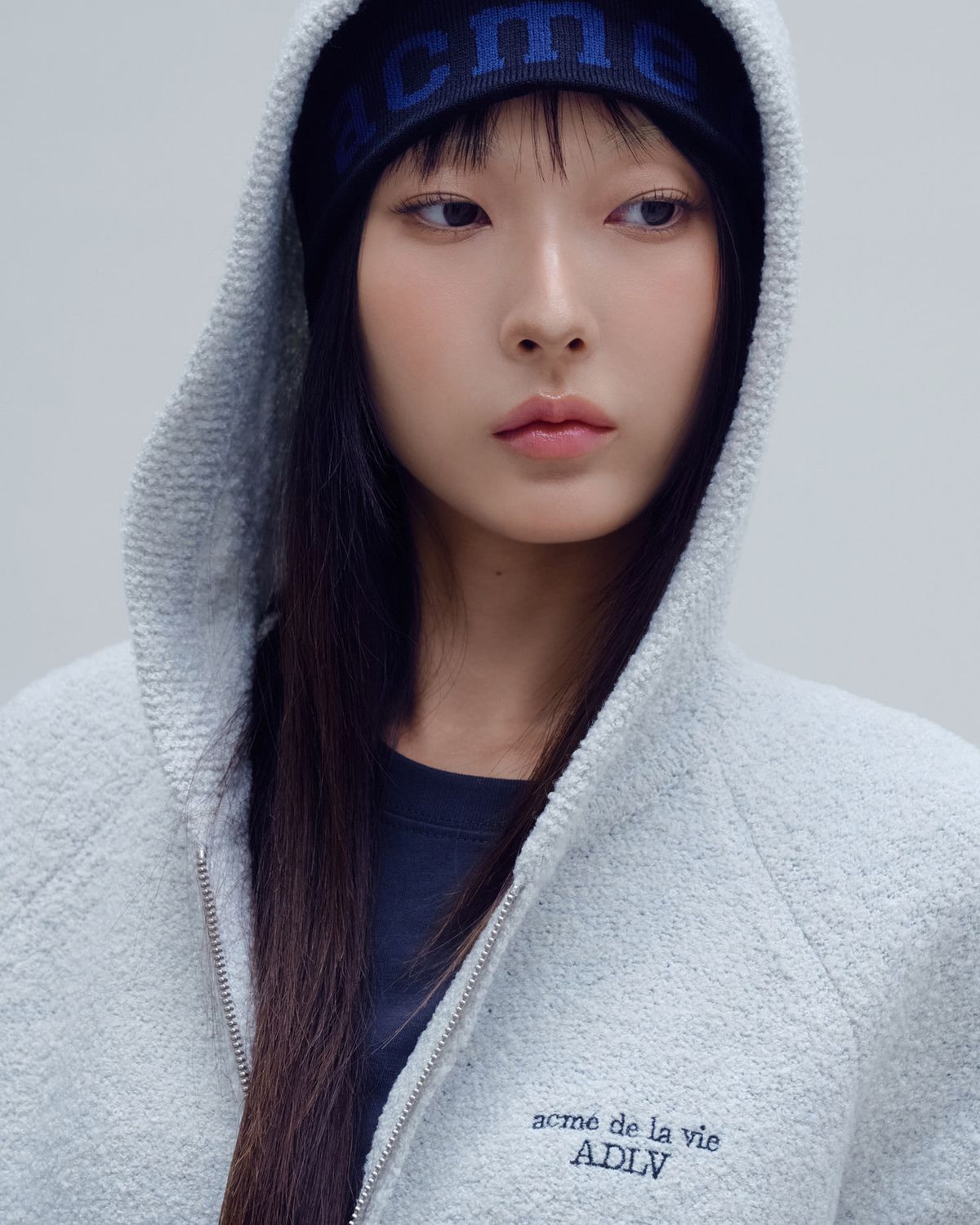 아크메드라비(ACME DE LA VIE) CLASSIC KNIT HOOD ZIP UP