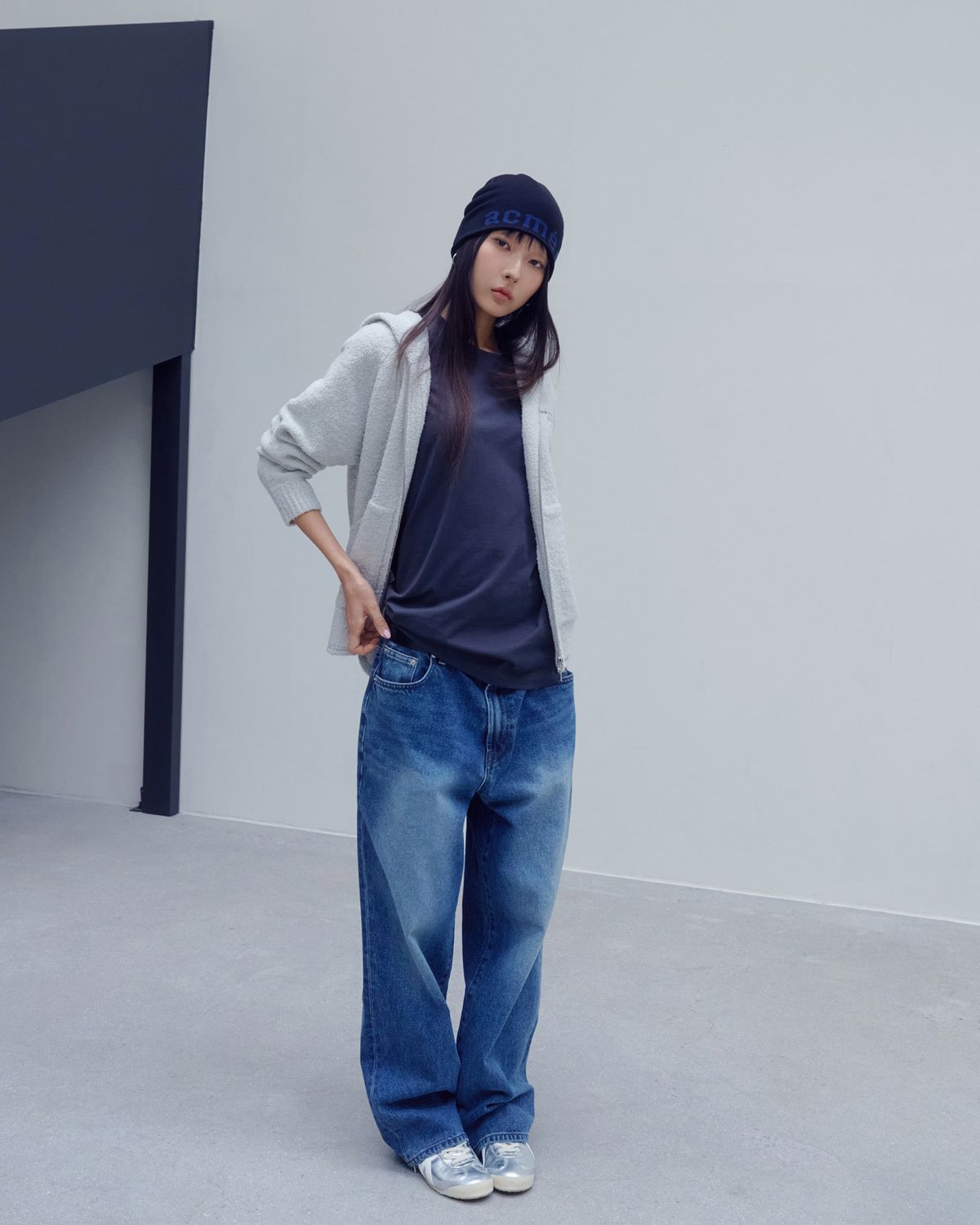 아크메드라비(ACME DE LA VIE) CLASSIC KNIT HOOD ZIP UP
