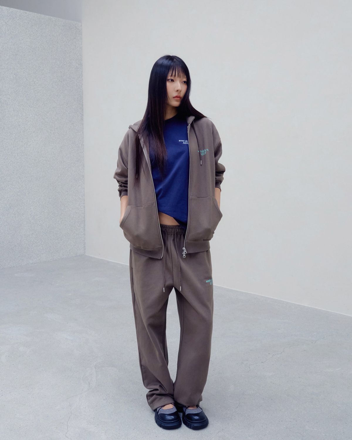 아크메드라비(ACME DE LA VIE) BORDER LINE BASIC LOGO SEASON2 HOODIE ZIP UP