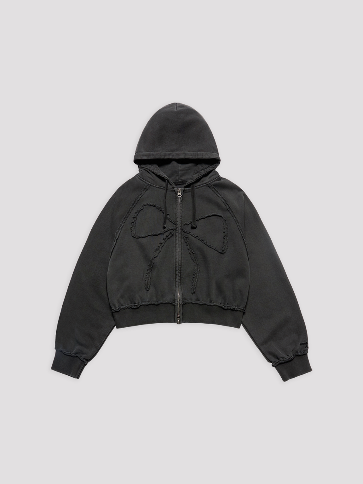 아크메드라비(ACME DE LA VIE) WOMAN RIBBON APPLIQUE CROP HOODIE ZIP UP