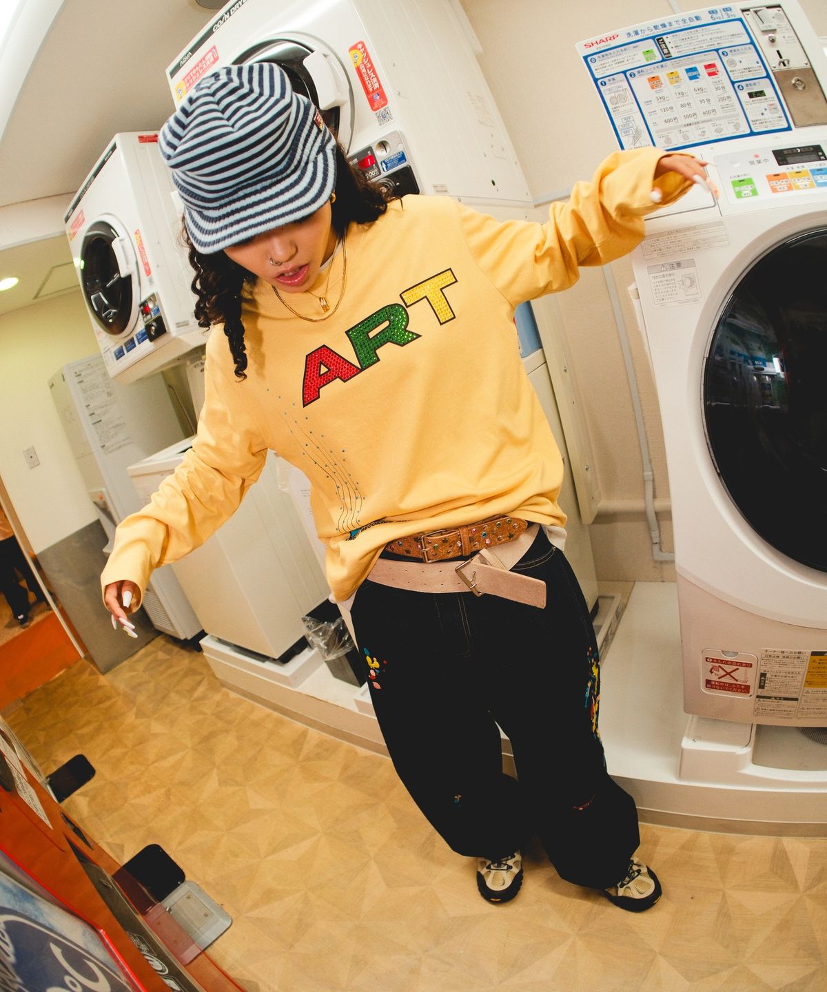 가먼츠팹(GARMENTS FAB) EMB Splatter Painted Pants (BLUE)