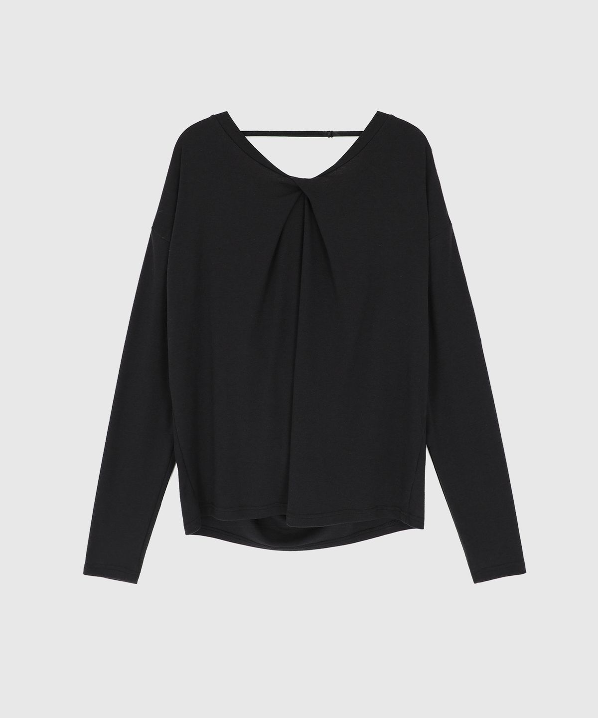 시그레이트(SIGREAT) COWL DRAPE LONG-SLEEVE TEE_BLACK