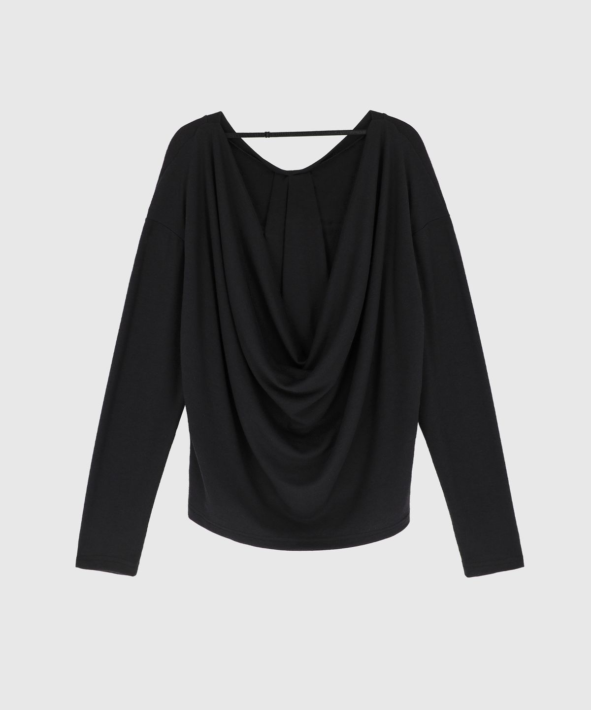 시그레이트(SIGREAT) COWL DRAPE LONG-SLEEVE TEE_BLACK