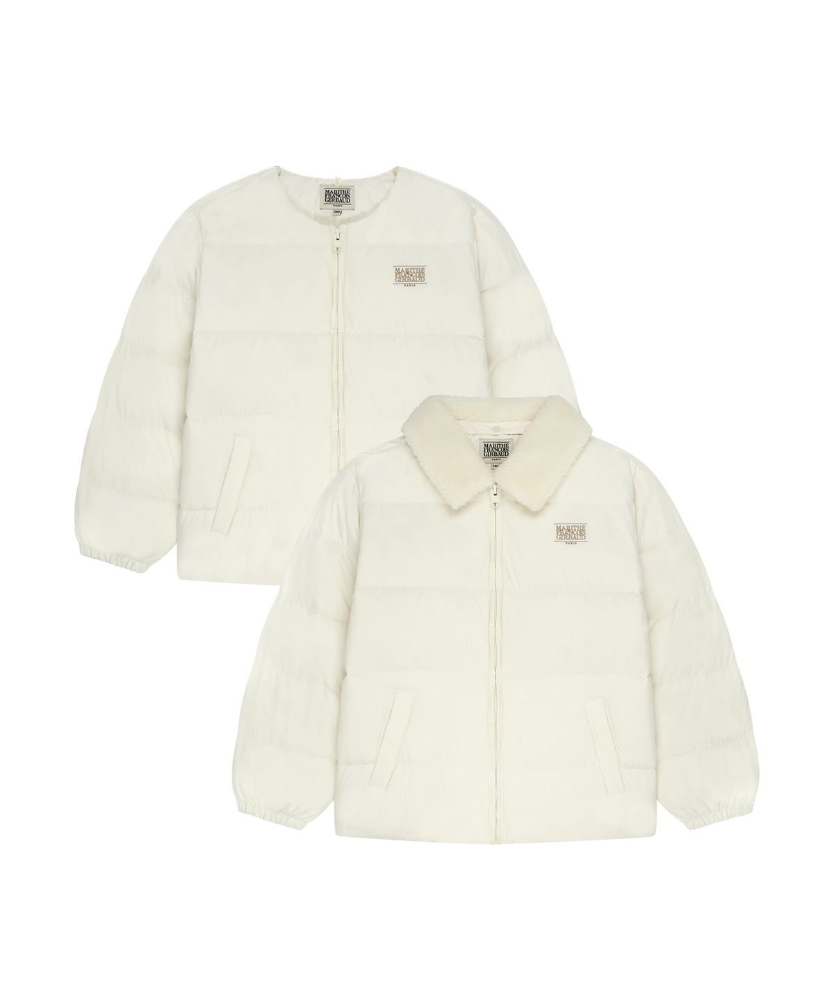 마리떼 키즈(MARITHÉ KIDS) KIDS DETACHABLE COLLAR LIGHT DOWN JACKET ivory