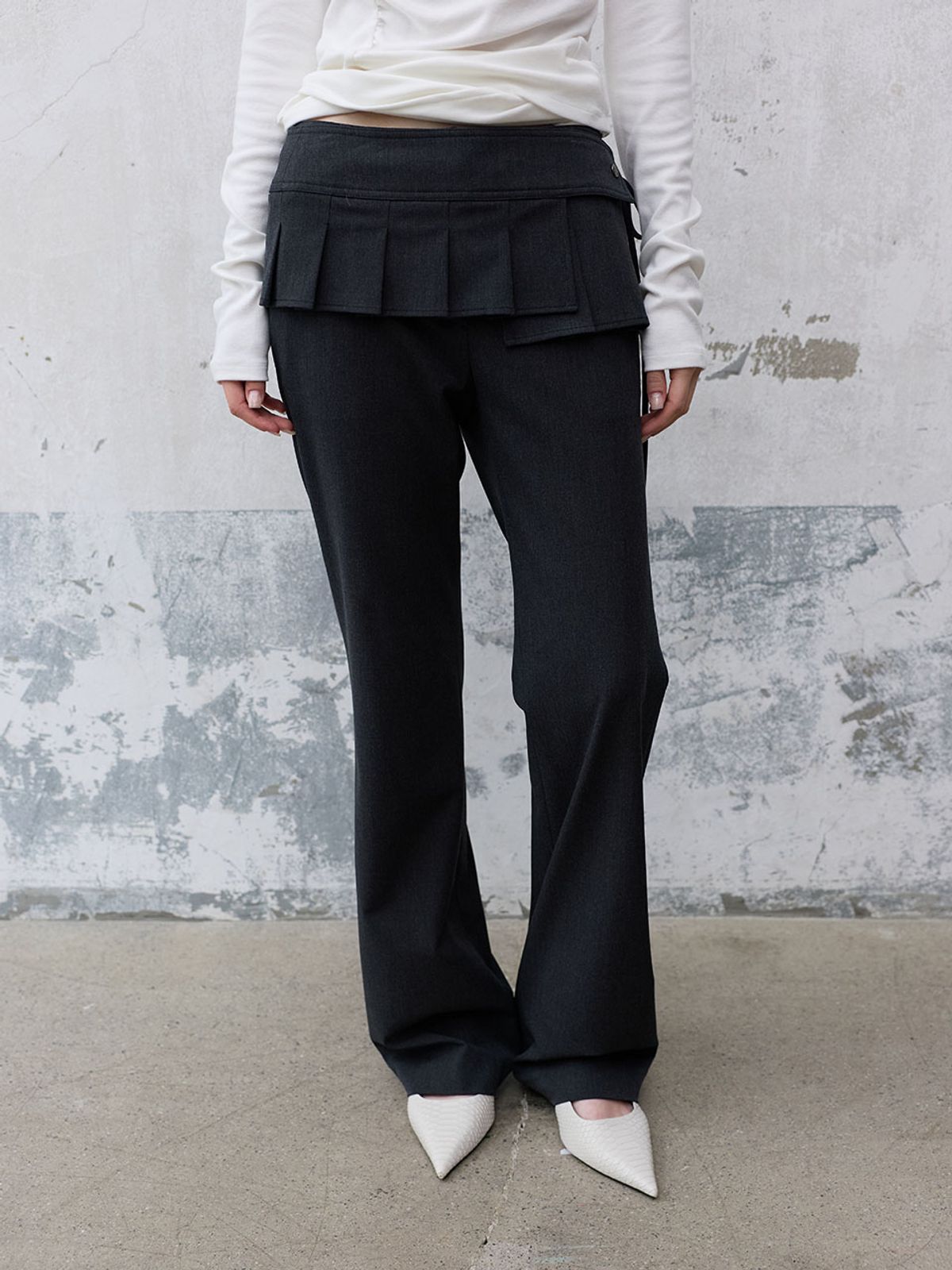 레이브(RAIVE) Pleated Skirt-Layered Pants VW6AL994_2color
