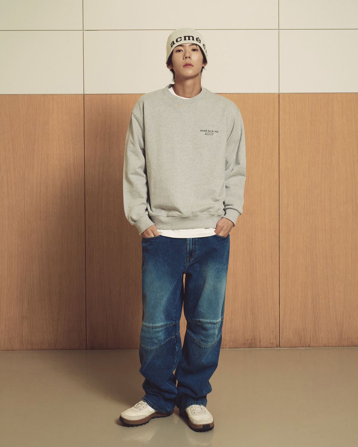 아크메드라비(ACME DE LA VIE) BORDER LINE BASIC LOGO SEASON2 SWEATSHIRT