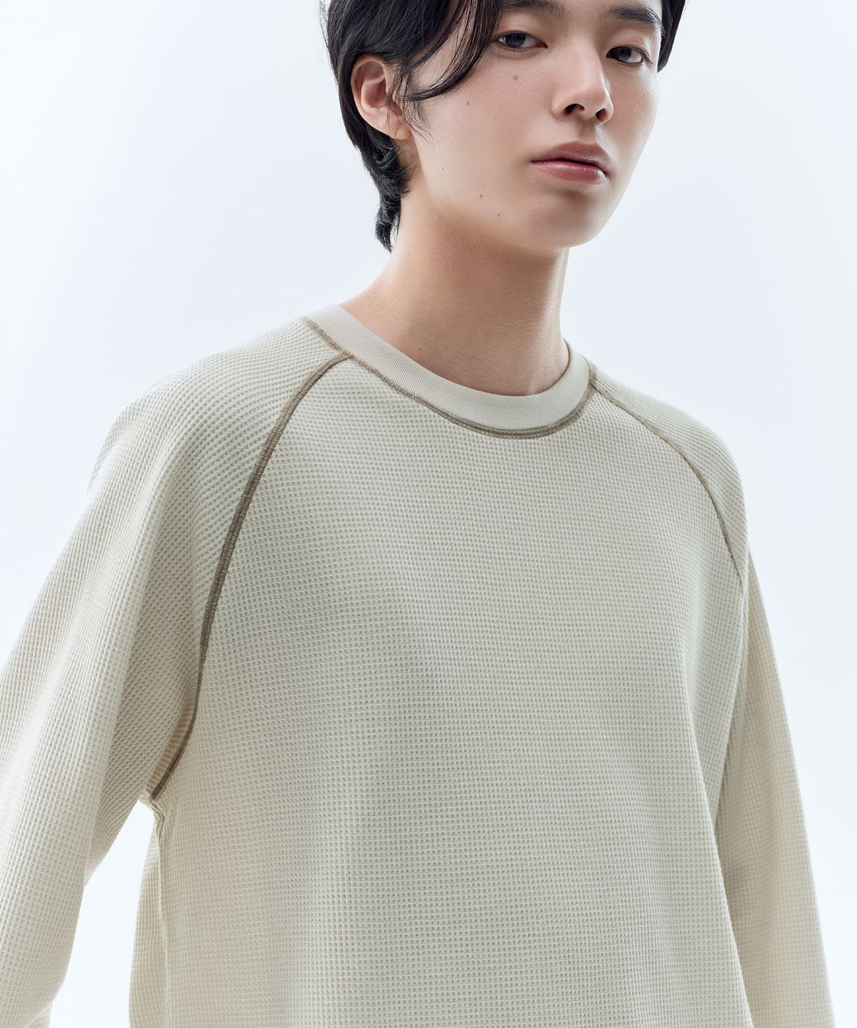무신사 스탠다드(MUSINSA STANDARD) [시티 레저] 와플 긴소매 티셔츠 [스톤 화이트]