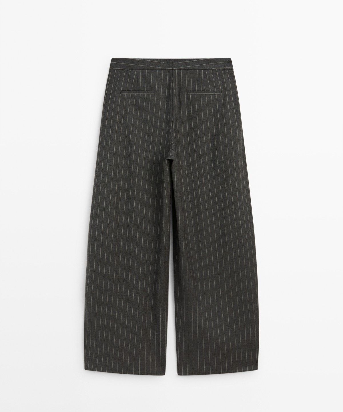마시모두띠(MASSIMO DUTTI) 스트라이프 울 블렌드 와이드 팬츠