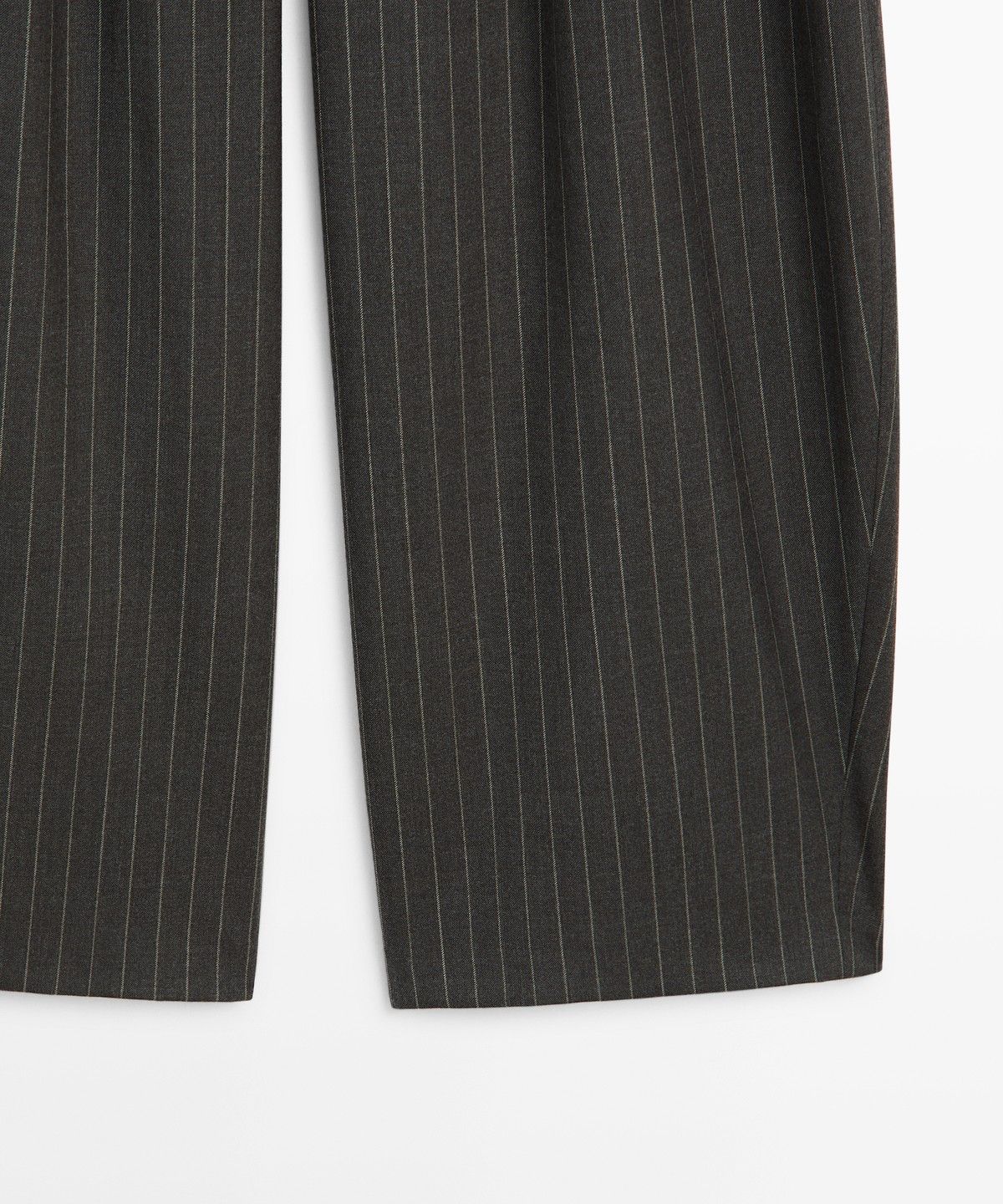 마시모두띠(MASSIMO DUTTI) 스트라이프 울 블렌드 와이드 팬츠