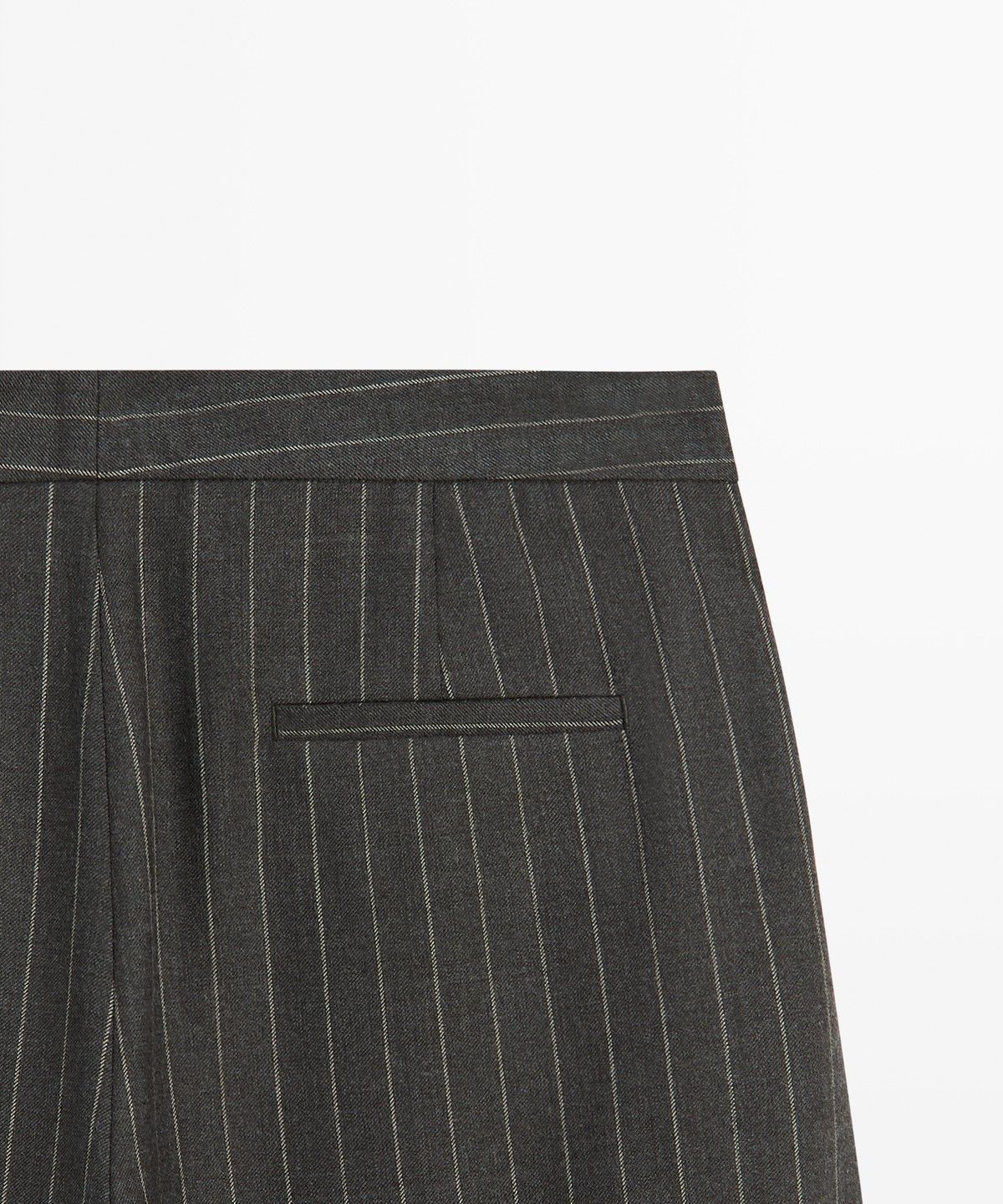 마시모두띠(MASSIMO DUTTI) 스트라이프 울 블렌드 와이드 팬츠