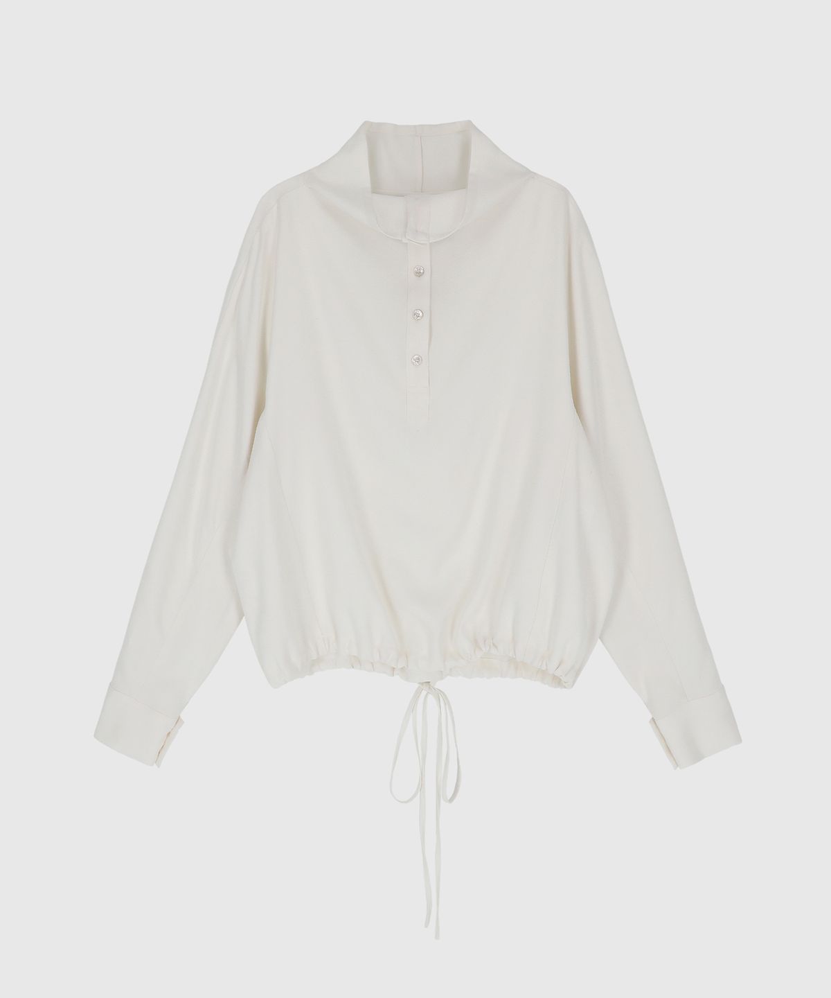 시그레이트(SIGREAT) HIGH-NECK DRAWSTRING BLOUSE_WHITE