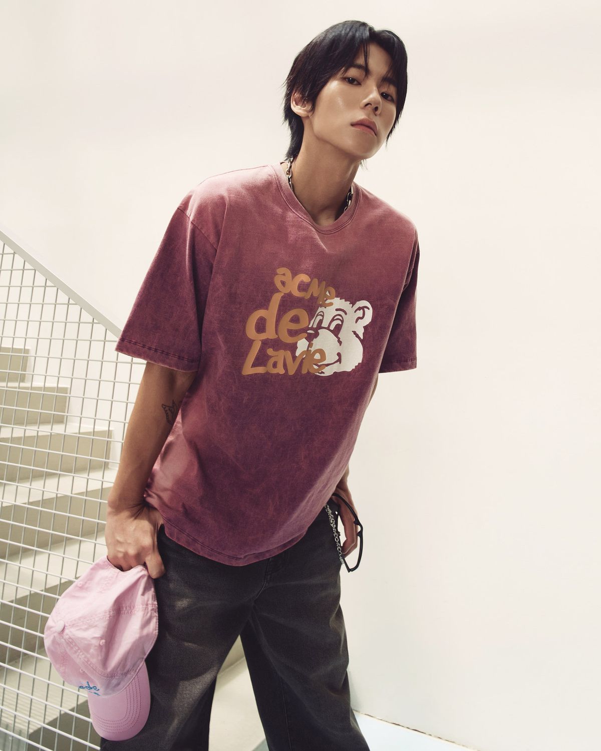 아크메드라비(ACME DE LA VIE) AC BEAR WASHED 2COLOR SHORT SLEEVE T-SHIRT