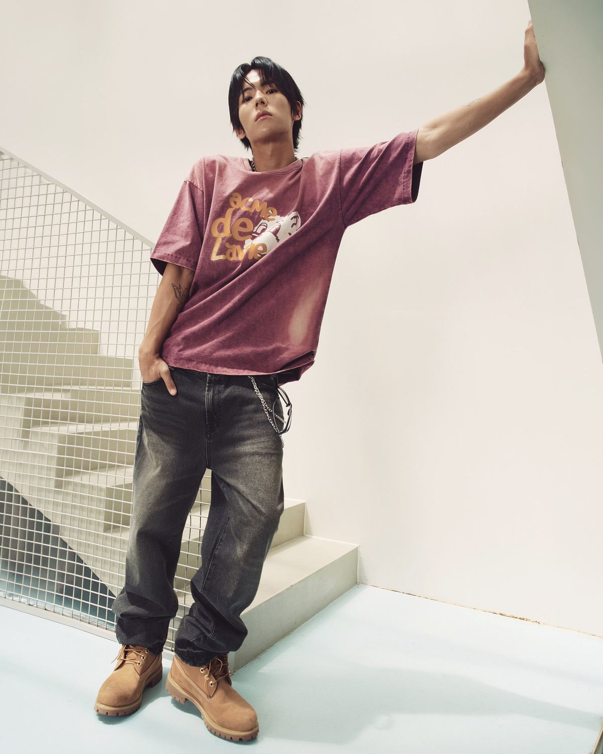 아크메드라비(ACME DE LA VIE) AC BEAR WASHED 2COLOR SHORT SLEEVE T-SHIRT