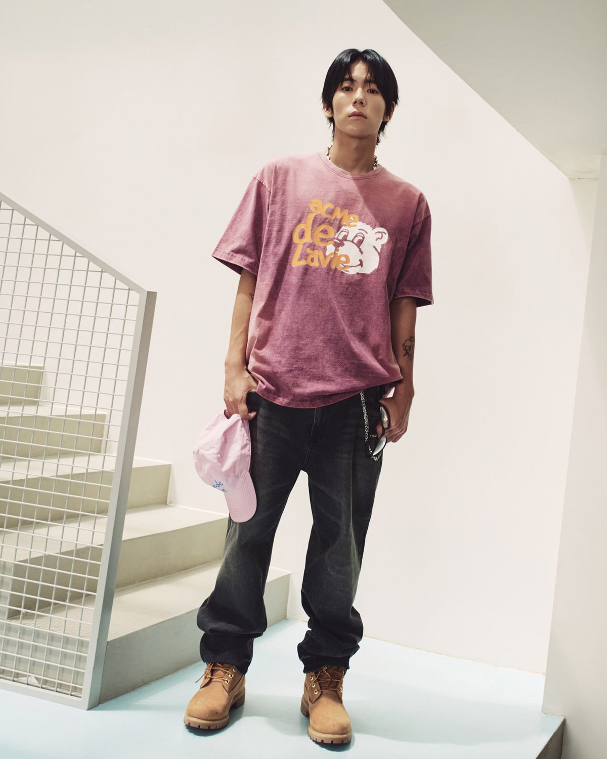 아크메드라비(ACME DE LA VIE) AC BEAR WASHED 2COLOR SHORT SLEEVE T-SHIRT