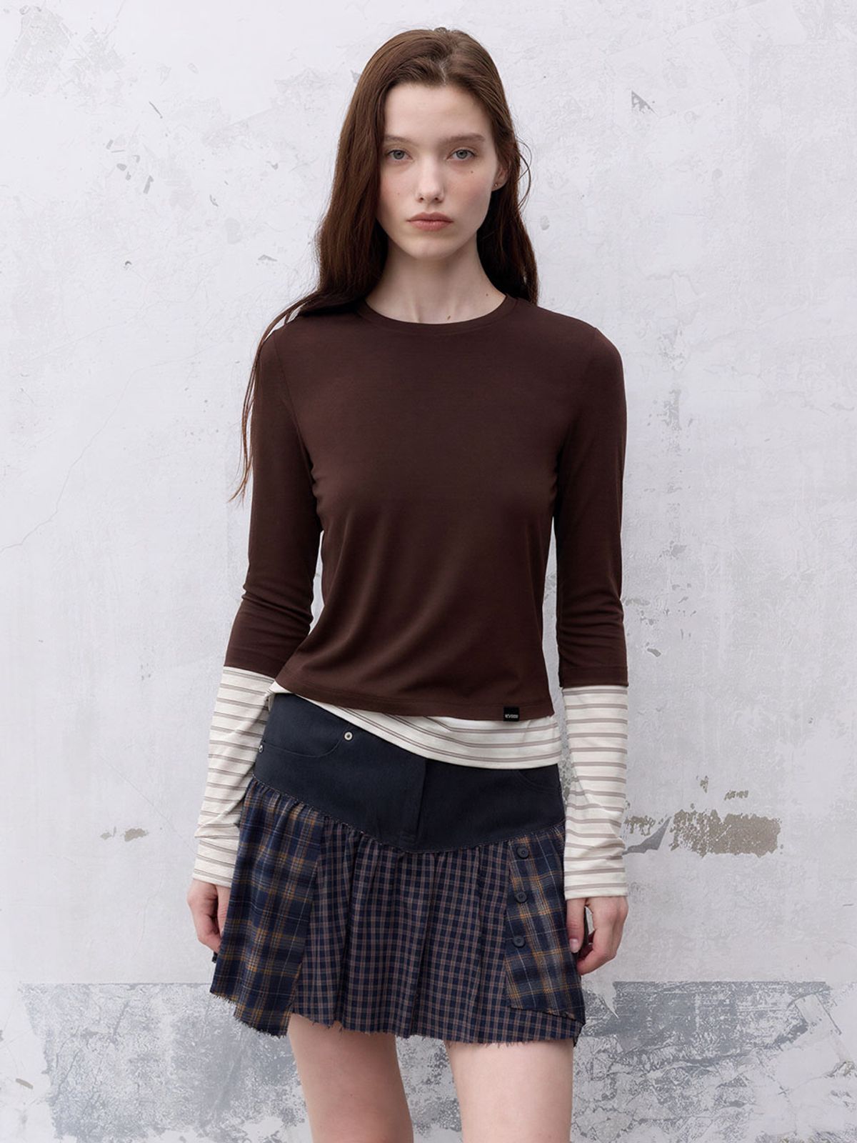 레이브(RAIVE) Mix Check Mini Skirt VW6AS985_2color