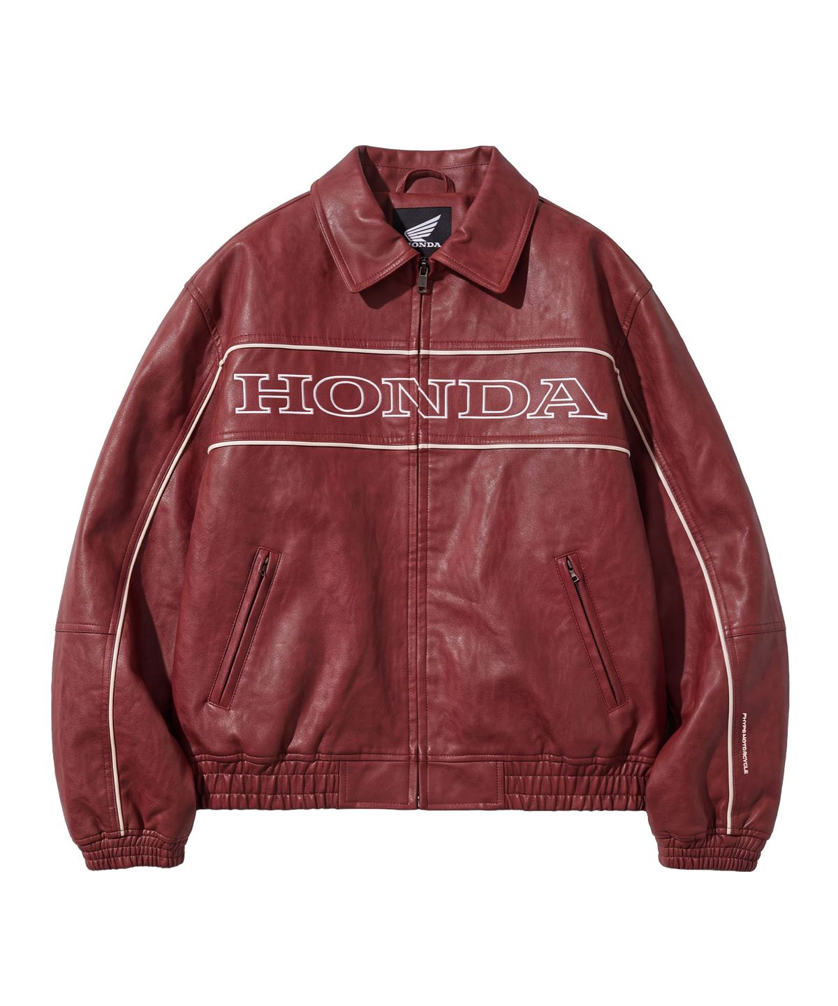 핍스 모터사이클(PHYPS MOTORCYCLE) Motorcycle Piping Leather Jacket Red