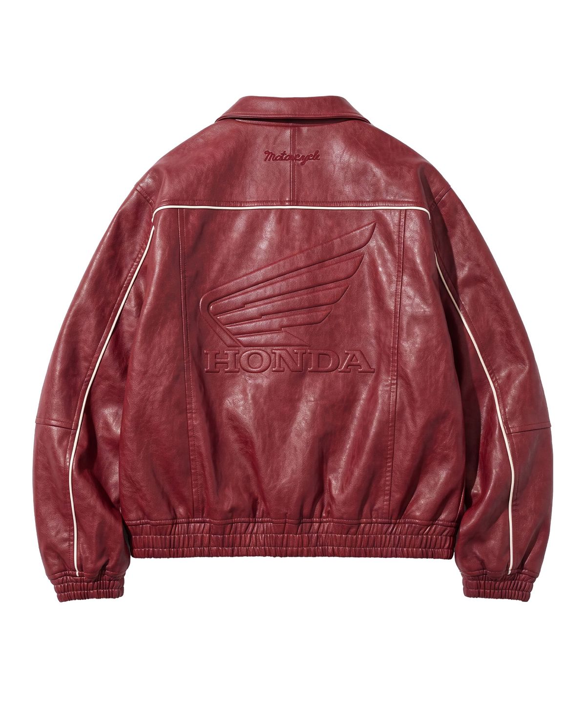 핍스 모터사이클(PHYPS MOTORCYCLE) Motorcycle Piping Leather Jacket Red