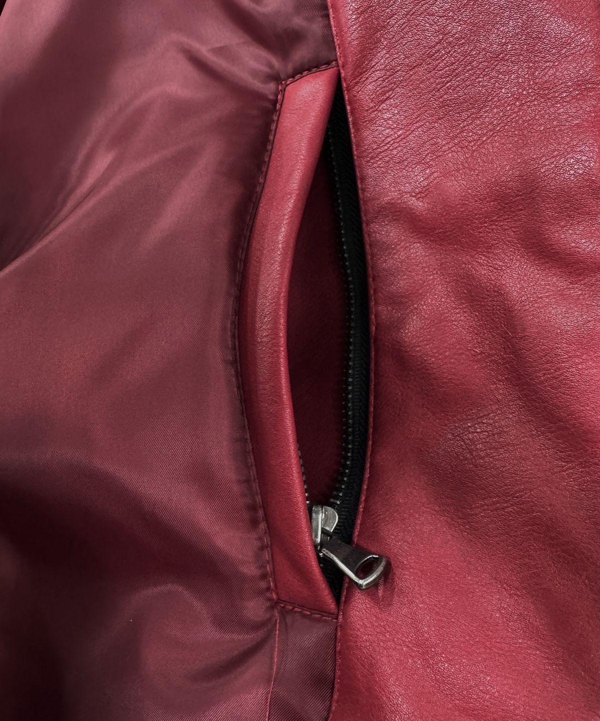 핍스 모터사이클(PHYPS MOTORCYCLE) Motorcycle Piping Leather Jacket Red