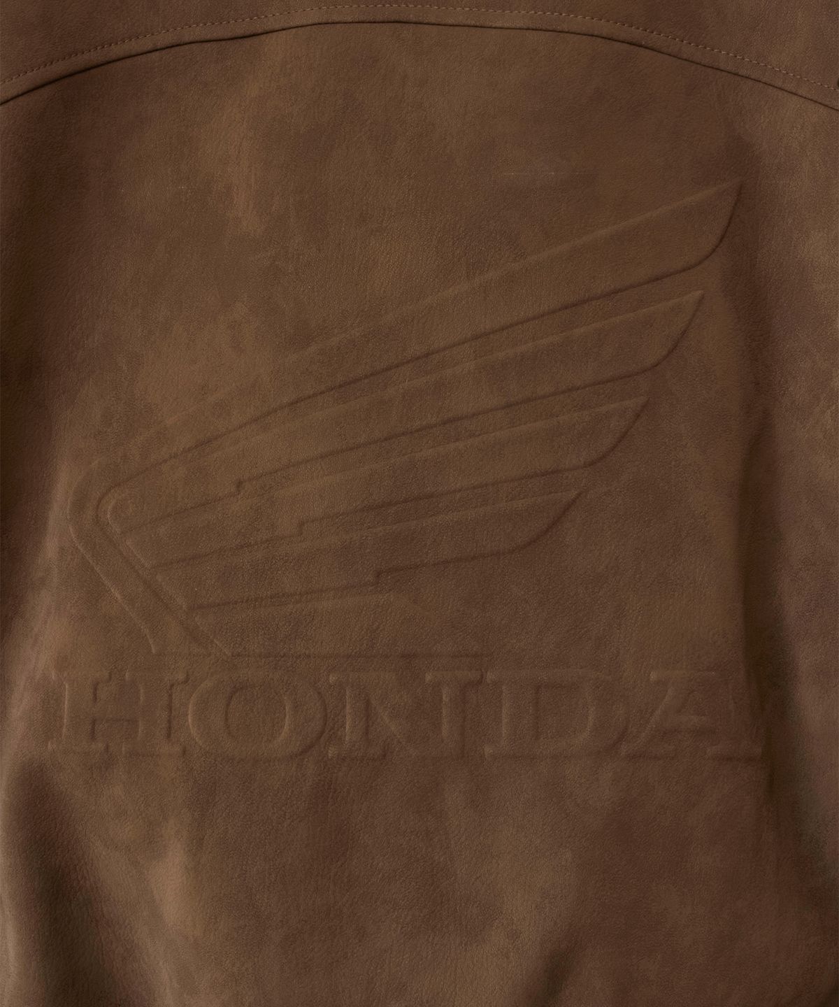 핍스 모터사이클(PHYPS MOTORCYCLE) Suede Leather Collar Studded Jacket Brown