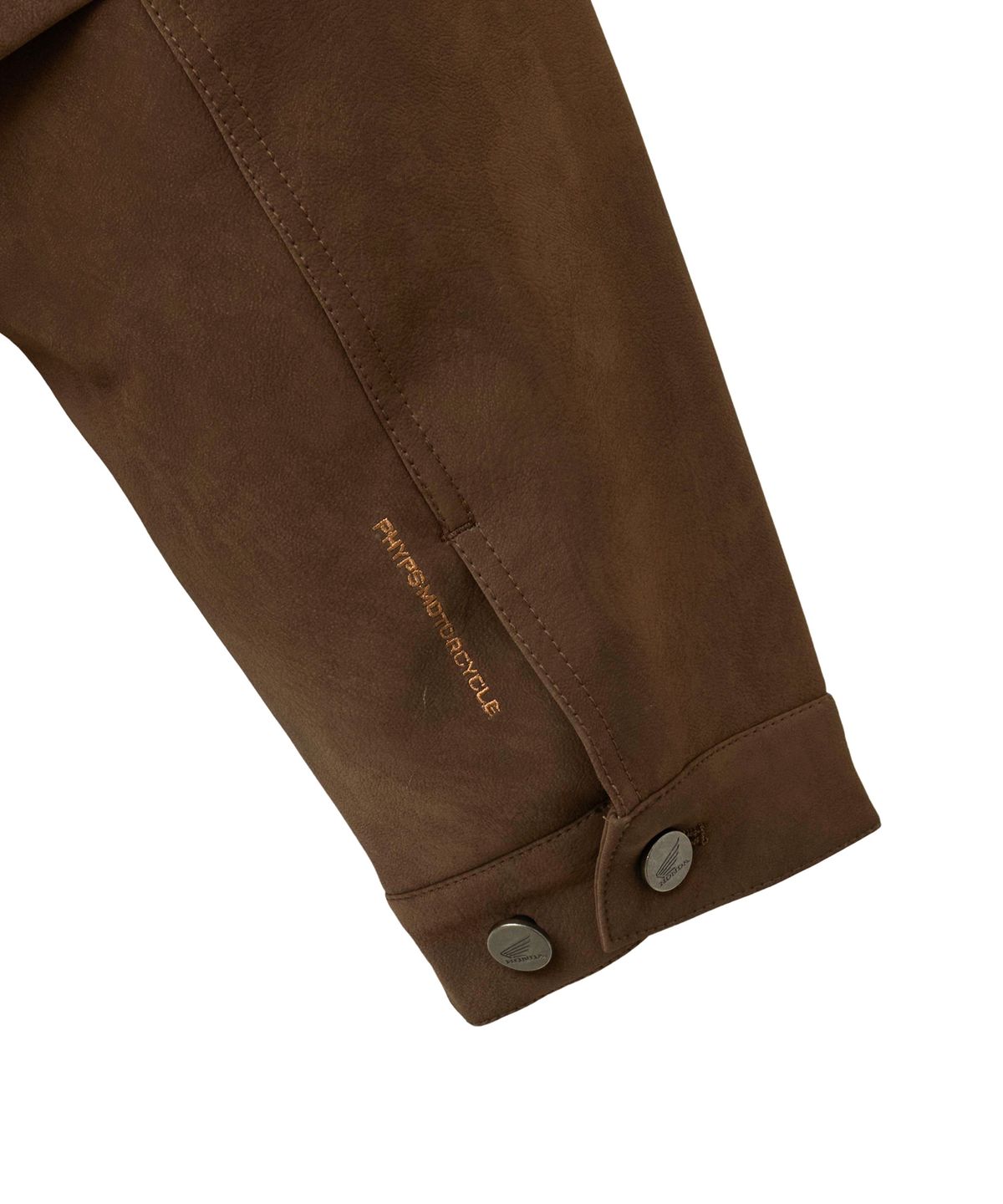 핍스 모터사이클(PHYPS MOTORCYCLE) Suede Leather Collar Studded Jacket Brown