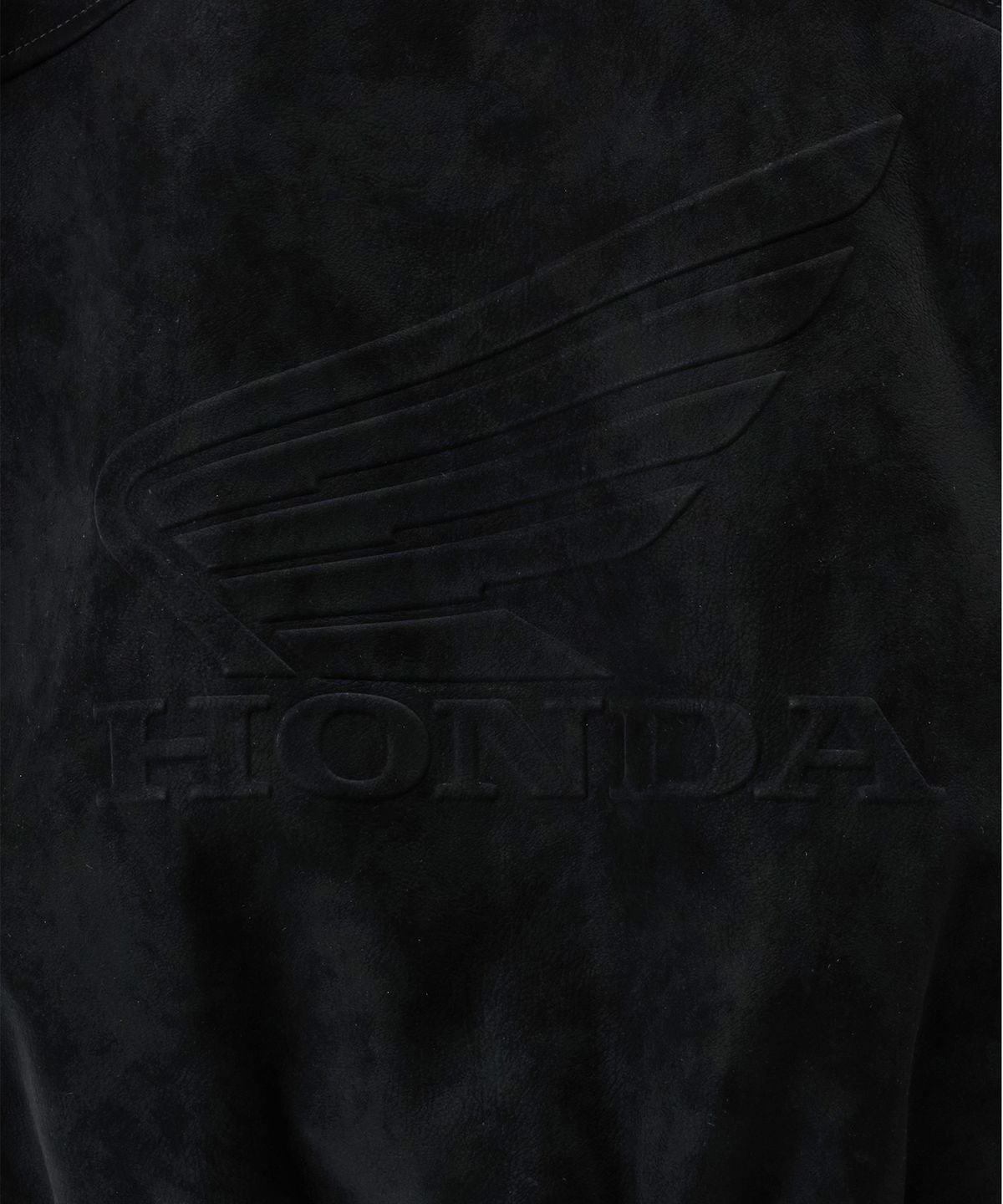 핍스 모터사이클(PHYPS MOTORCYCLE) Suede Leather Collar Studded Jacket Black