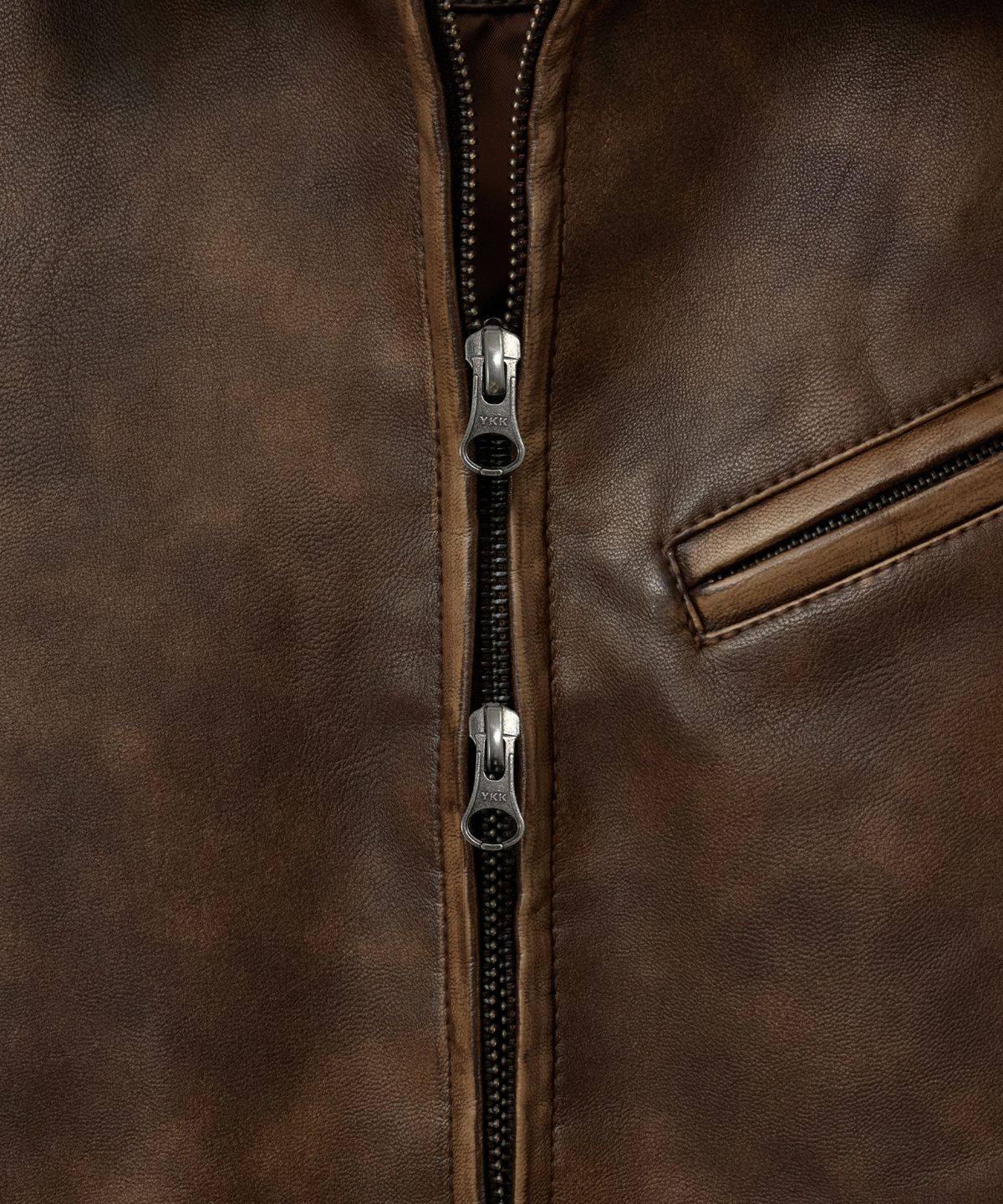 핍스 모터사이클(PHYPS MOTORCYCLE) Aging Washed Leather Single Rider Jacket Brown