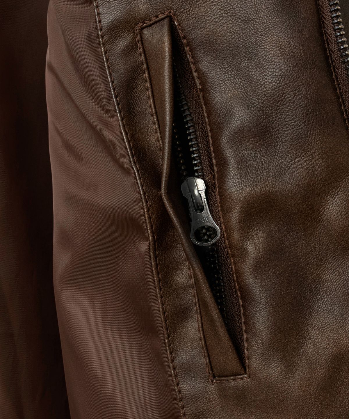 핍스 모터사이클(PHYPS MOTORCYCLE) Aging Washed Leather Single Rider Jacket Brown