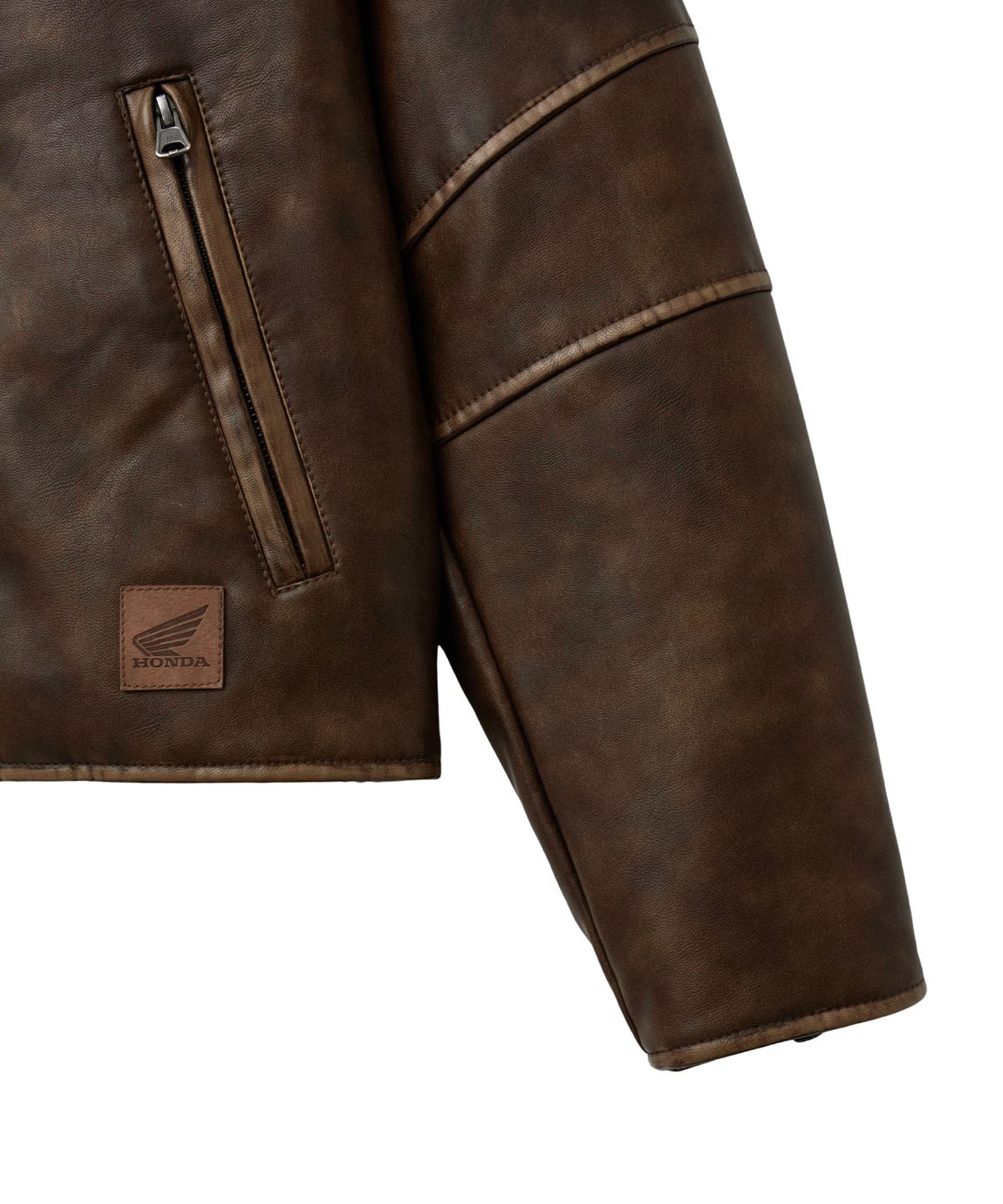 핍스 모터사이클(PHYPS MOTORCYCLE) Aging Washed Leather Single Rider Jacket Brown
