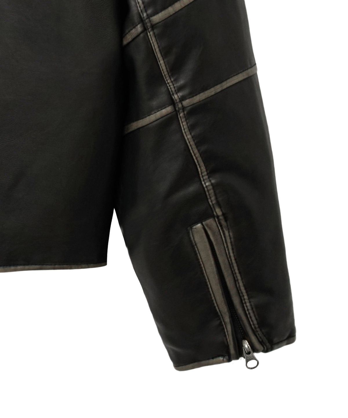 핍스 모터사이클(PHYPS MOTORCYCLE) Aging Washed Leather Single Rider Jacket Black