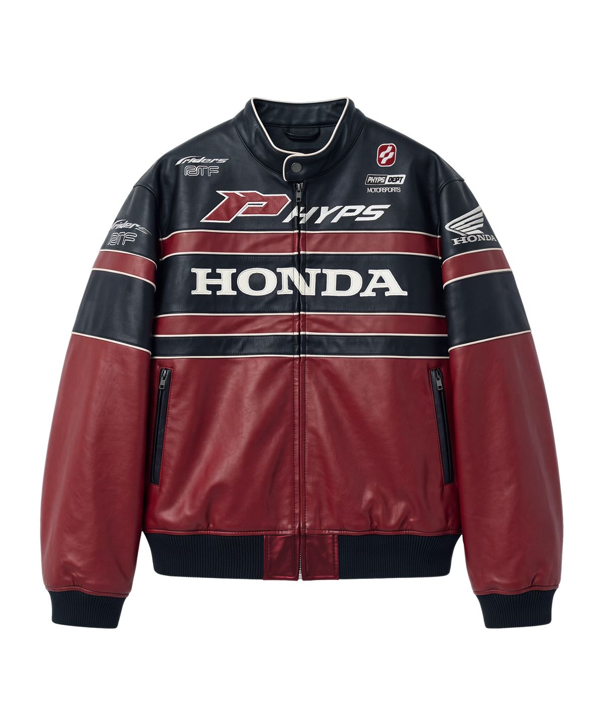 핍스 모터사이클(PHYPS MOTORCYCLE) Motorcycle Piping Blouson Leather Jacket Red