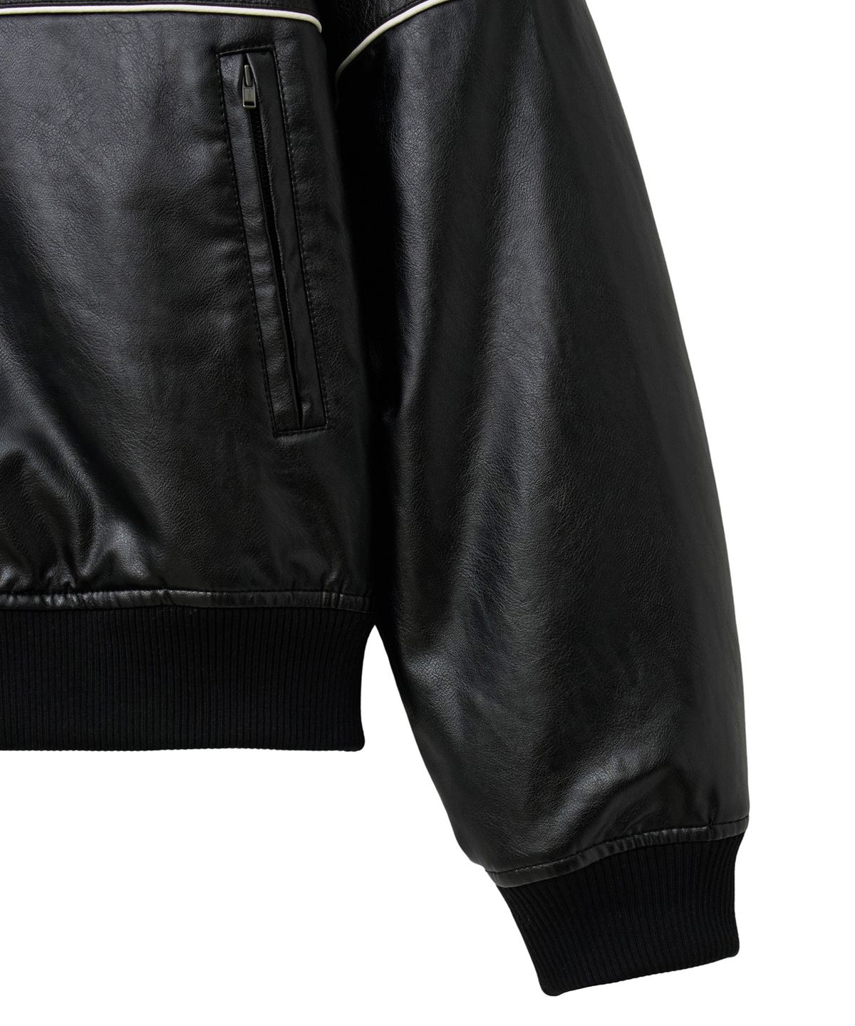 핍스 모터사이클(PHYPS MOTORCYCLE) Motorcycle Piping Blouson Leather Jacket Black