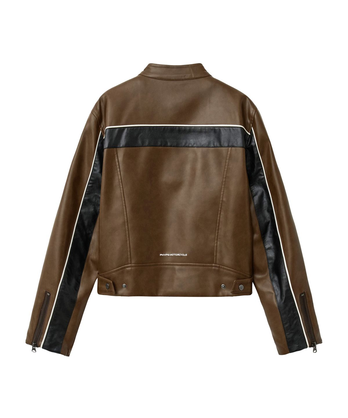 핍스 모터사이클(PHYPS MOTORCYCLE) Women Motorcycle Piping Slim Fit Leather Jacket Brown