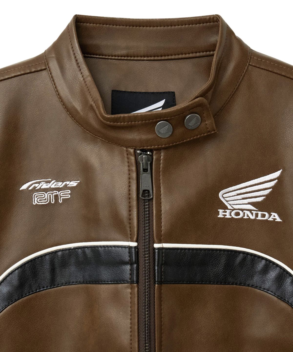 핍스 모터사이클(PHYPS MOTORCYCLE) Women Motorcycle Piping Slim Fit Leather Jacket Brown