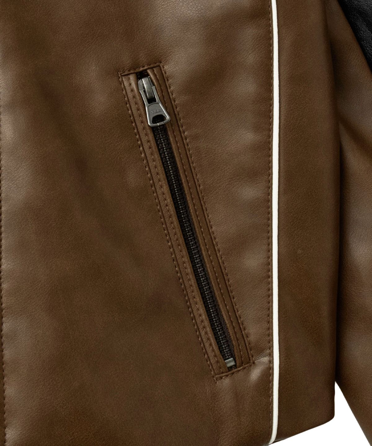 핍스 모터사이클(PHYPS MOTORCYCLE) Women Motorcycle Piping Slim Fit Leather Jacket Brown