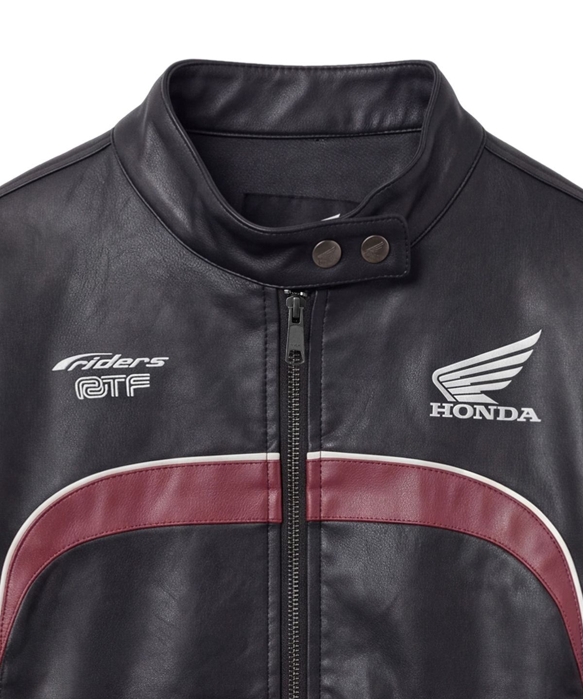 핍스 모터사이클(PHYPS MOTORCYCLE) Women Motorcycle Piping Slim Fit Leather Jacket Black