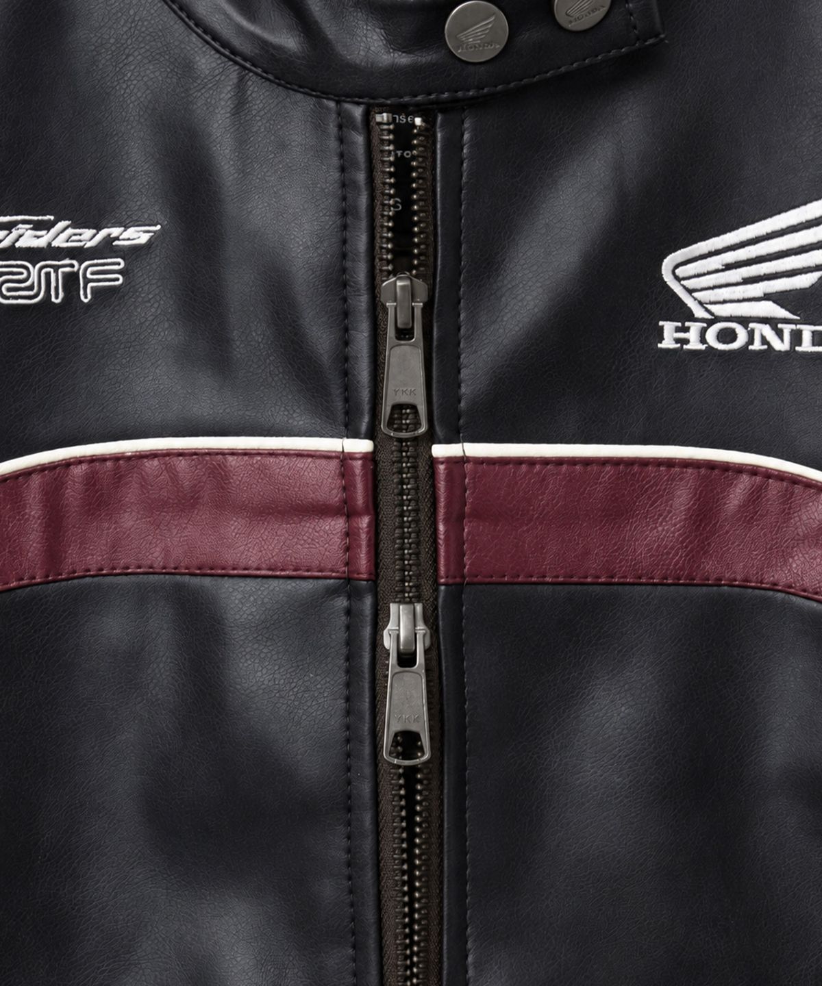 핍스 모터사이클(PHYPS MOTORCYCLE) Women Motorcycle Piping Slim Fit Leather Jacket Black