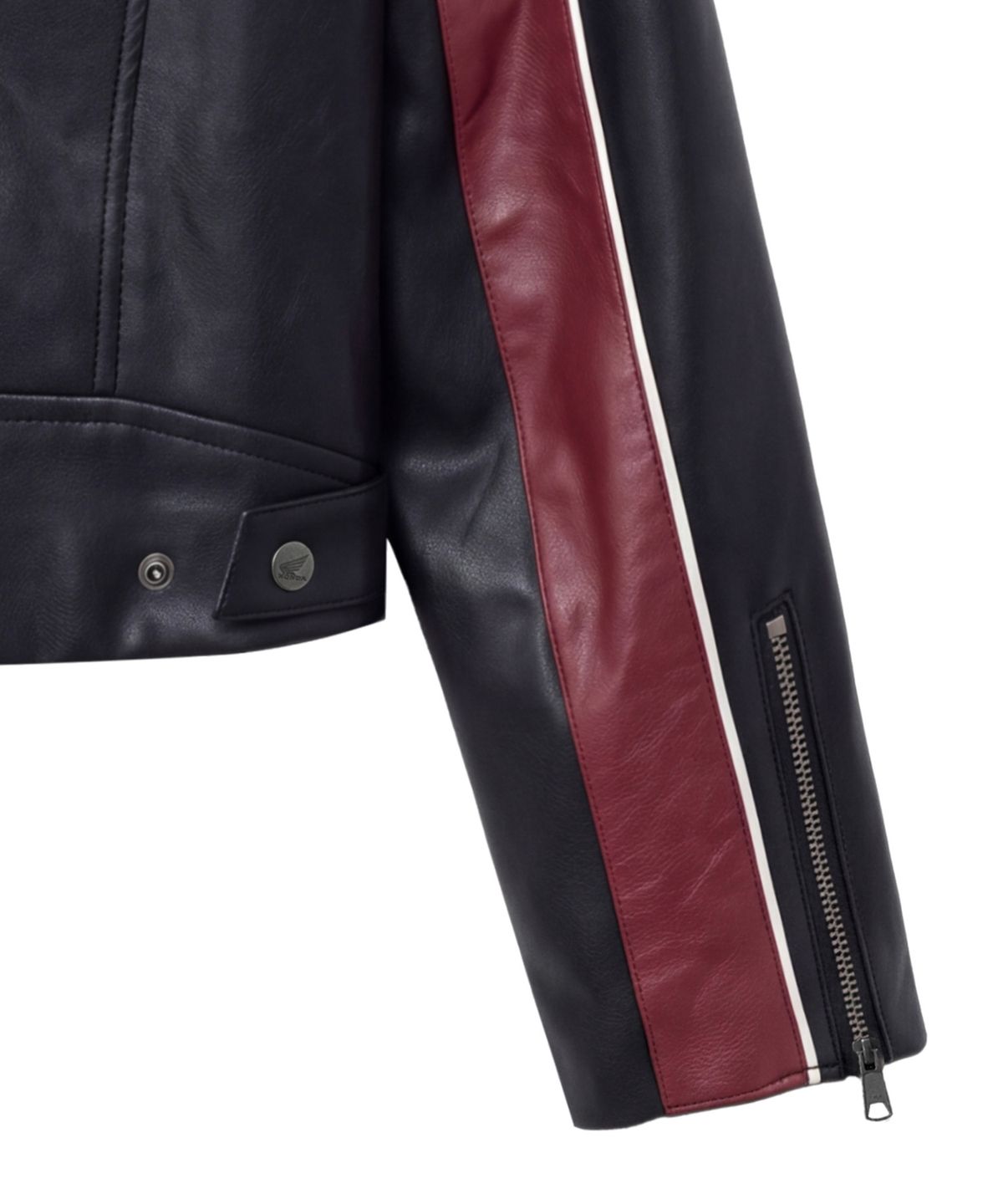 핍스 모터사이클(PHYPS MOTORCYCLE) Women Motorcycle Piping Slim Fit Leather Jacket Black