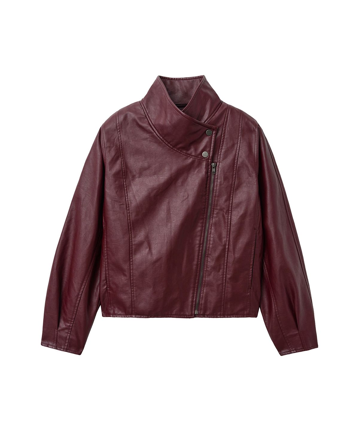 핍스 모터사이클(PHYPS MOTORCYCLE) Women Rider Leather Jacket Burgundy